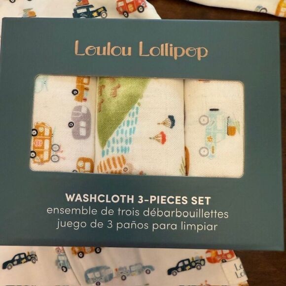 NWT Loulou Lollipop Set Sleeper, Wash Cloths Set, Silicone Flashcard Teether Set - Picture 5 of 9